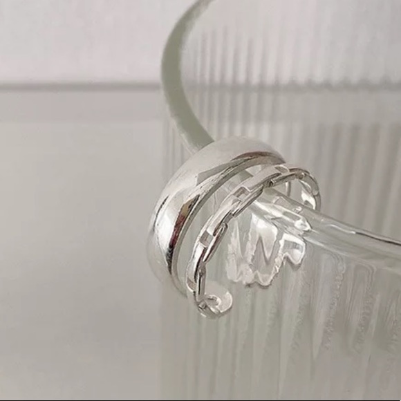 ⚡️Insta double ring layer sterling silver ring open ring - Picture 5 of 5